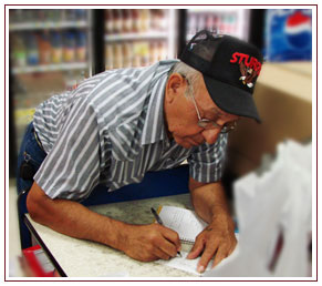 Jesse Clairmont prepares for his daily delivery.