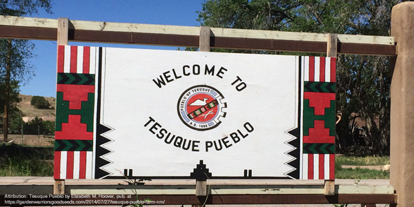 Reservation: Tesuque welcome sign