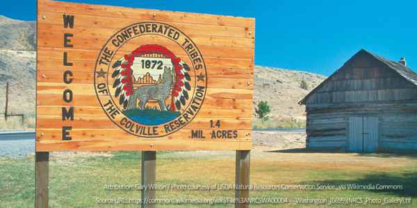 Reservation: Colville welcome sign