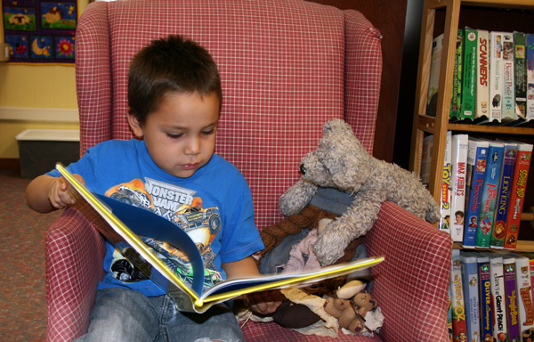 Child with books