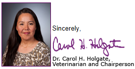 Sincerely, Dr. Carol H. Holgate, DVM, ROAR Chairperson
