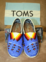 TOMS Shoes can be personalized, such as these with Native American beadwork