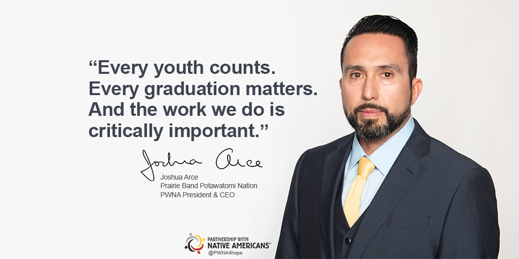 An image of Joshua Arce, PWNA President & CEO with a quote stating 