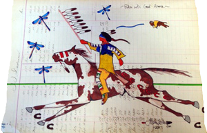 Ledger Art - Rides with Great Honor